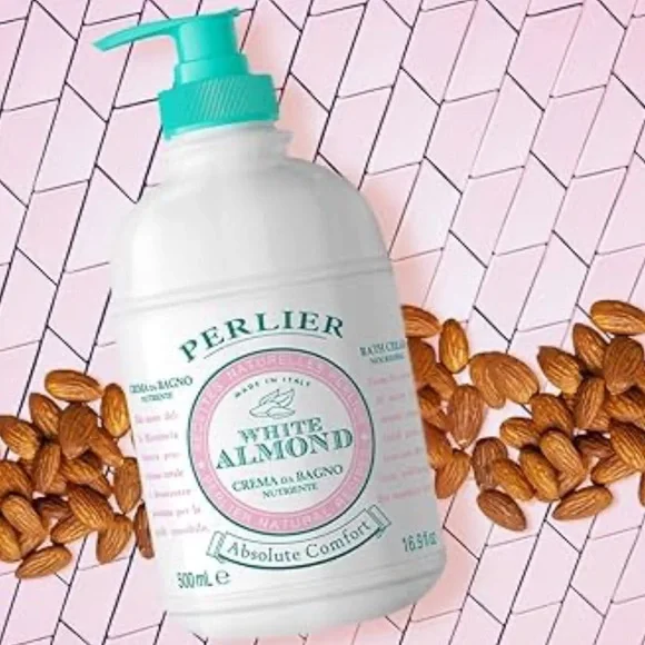 *NEW* PERLIER WHITE ALMOND ABSOLUTE COMFORT BATH CREAM 16.9oz - Picture 3 of 5